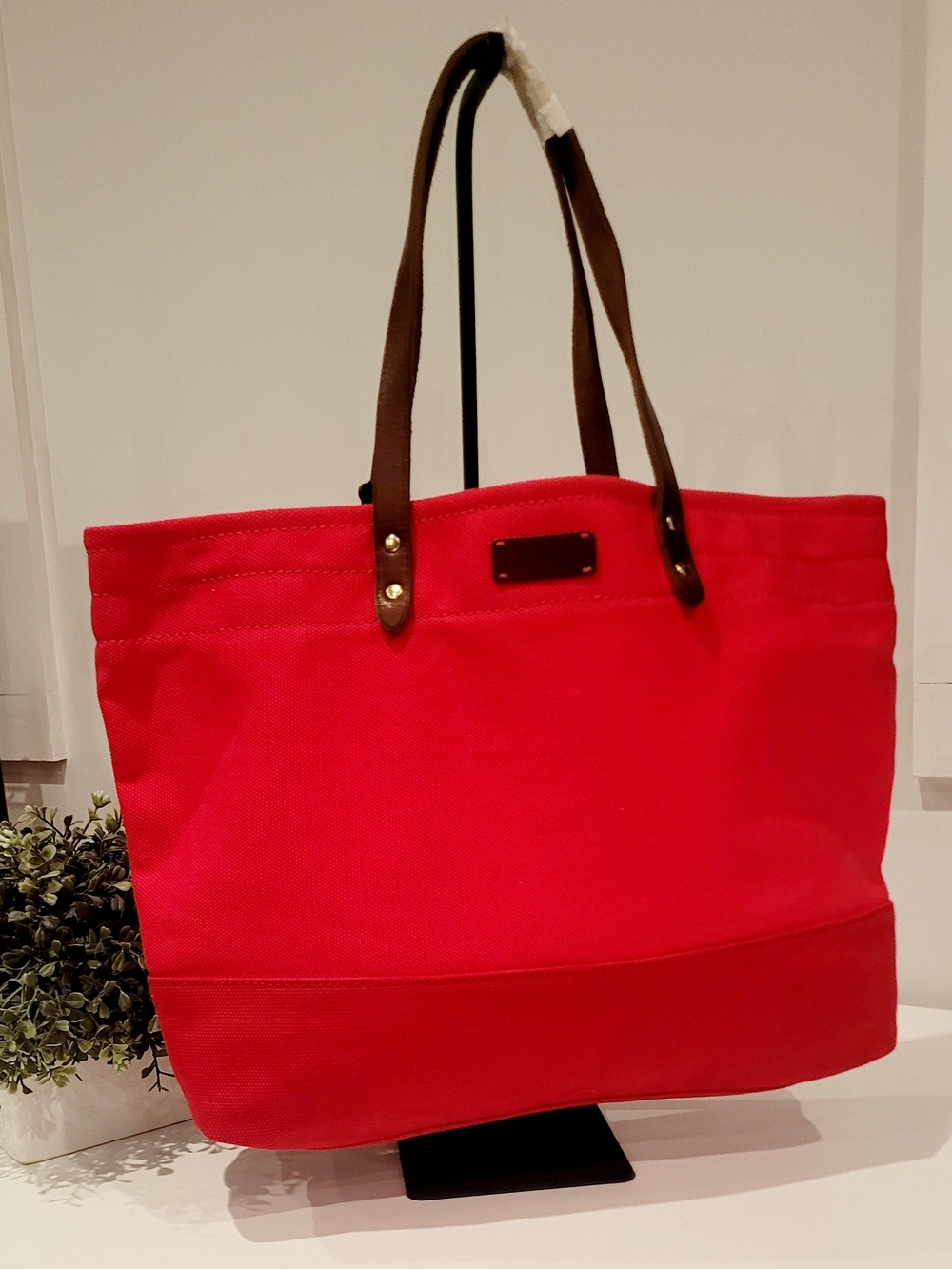 Cole Haan Colorblock Tote Jitney Canvas & Leather
